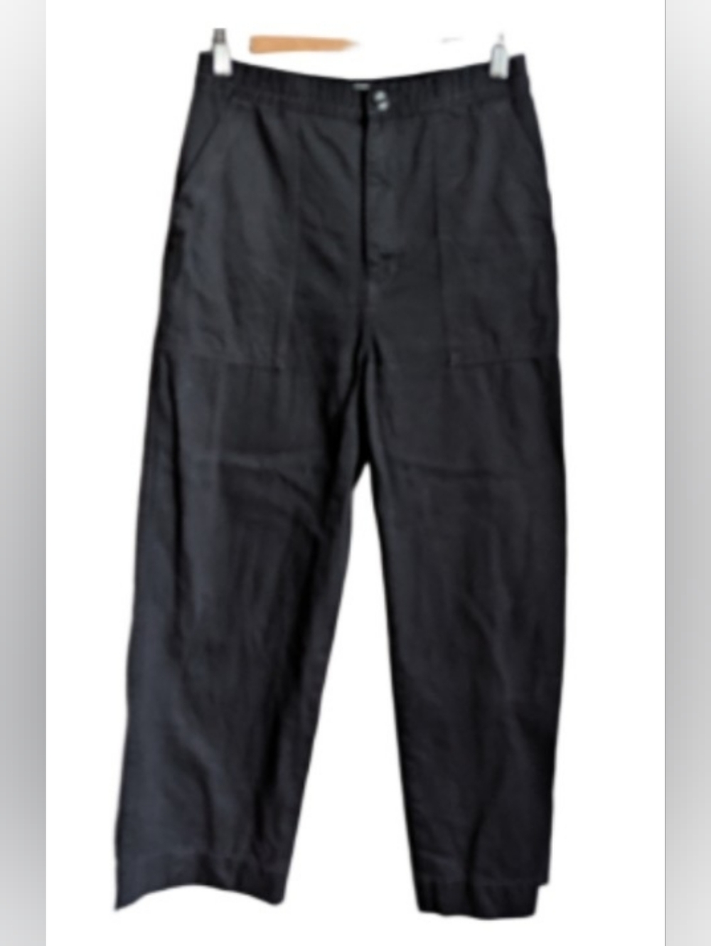 UNIQLO Black Cotton Minimalist Contemporary Barrel Pants Size Large / 30